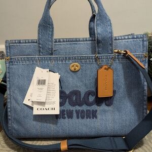 Sold Sold Out Coach Denim Cargo Tote Medium